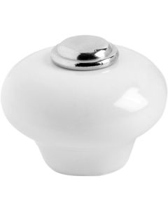 Galka do szafki 409-32 - Porcelana / Powloka niklowana 