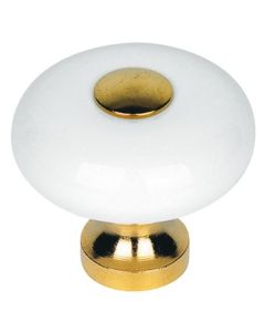 Tods Gałka - Biala porcelana / mosiądz 