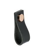 Rączka do szafki Loop - Skóra Czarny / Miedz - Beslag Design
