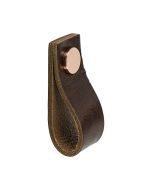 Rączka do szafki Loop - Skóra Brązowy / Miedz - Beslag Design